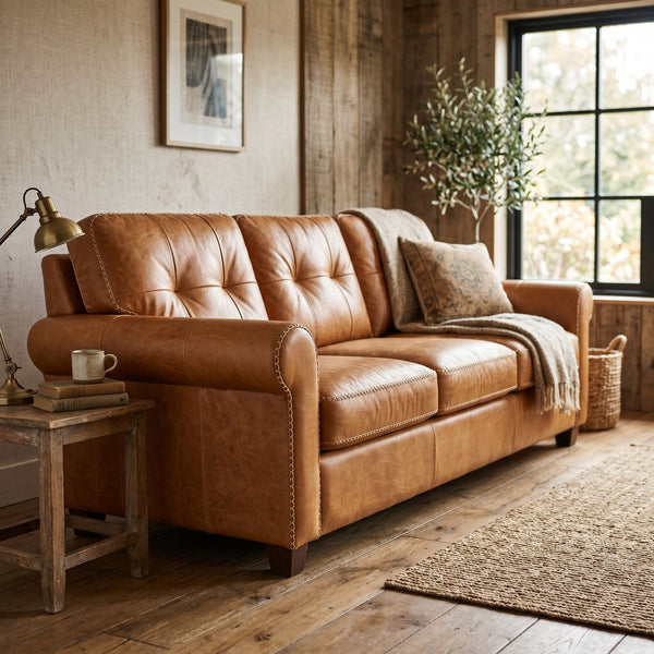 Studio-Made Leather Couch