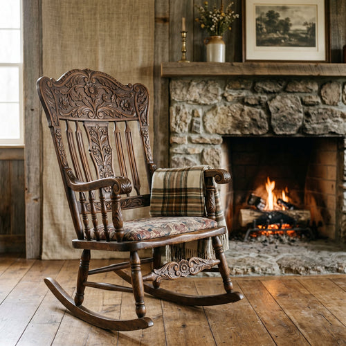 Antique Hand-Carved Rocking Chair
